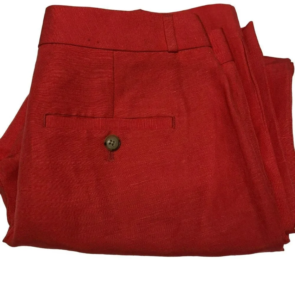 BANANA REPUBLIC LOGAN  LINEN BLEND CROPPED‎ PANTS SIZE 2